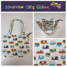 Medium Tote Bag with Zip - Caravans Medium Tote Bag with Zip - Caravans